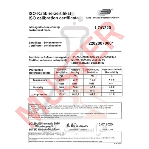 ترموهیدرومتر - فشار هوا دیتالاگر برند TFA-DOSTMANN مدل LOG220 کد 31.1059.02