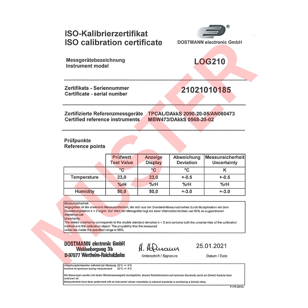 ترموهیدرومتر دیتالاگر برند TFA-DOSTMANN مدل LOG210 کد 31.1058.02