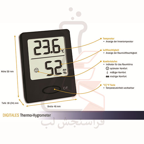 ترموهیدرومتر دیجیتال مشکی برند TFA کد 30.5041.01